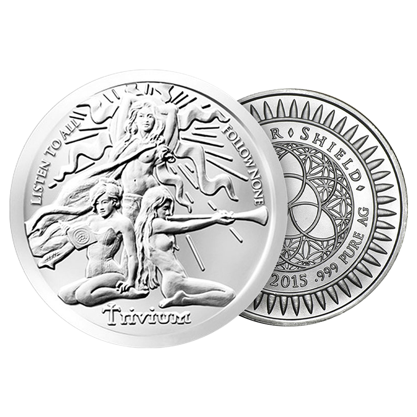 Buy 1 oz Silver Shield Trivium Girls Silver Shield BU Round .999 (Random Year), image 2