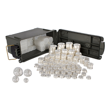 250 oz Silver WALKING LIBERTY Kitco Cache Kit