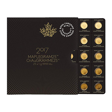 25 x 1 gram Gold MapleGram25™ (Random Year), image 0