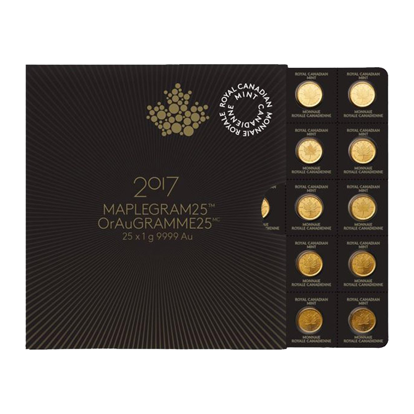 25 x 1 gram Gold MapleGram25™ (Random Year), image 0