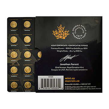 25 x 1 gram Gold MapleGram25™ (Random Year), image 5