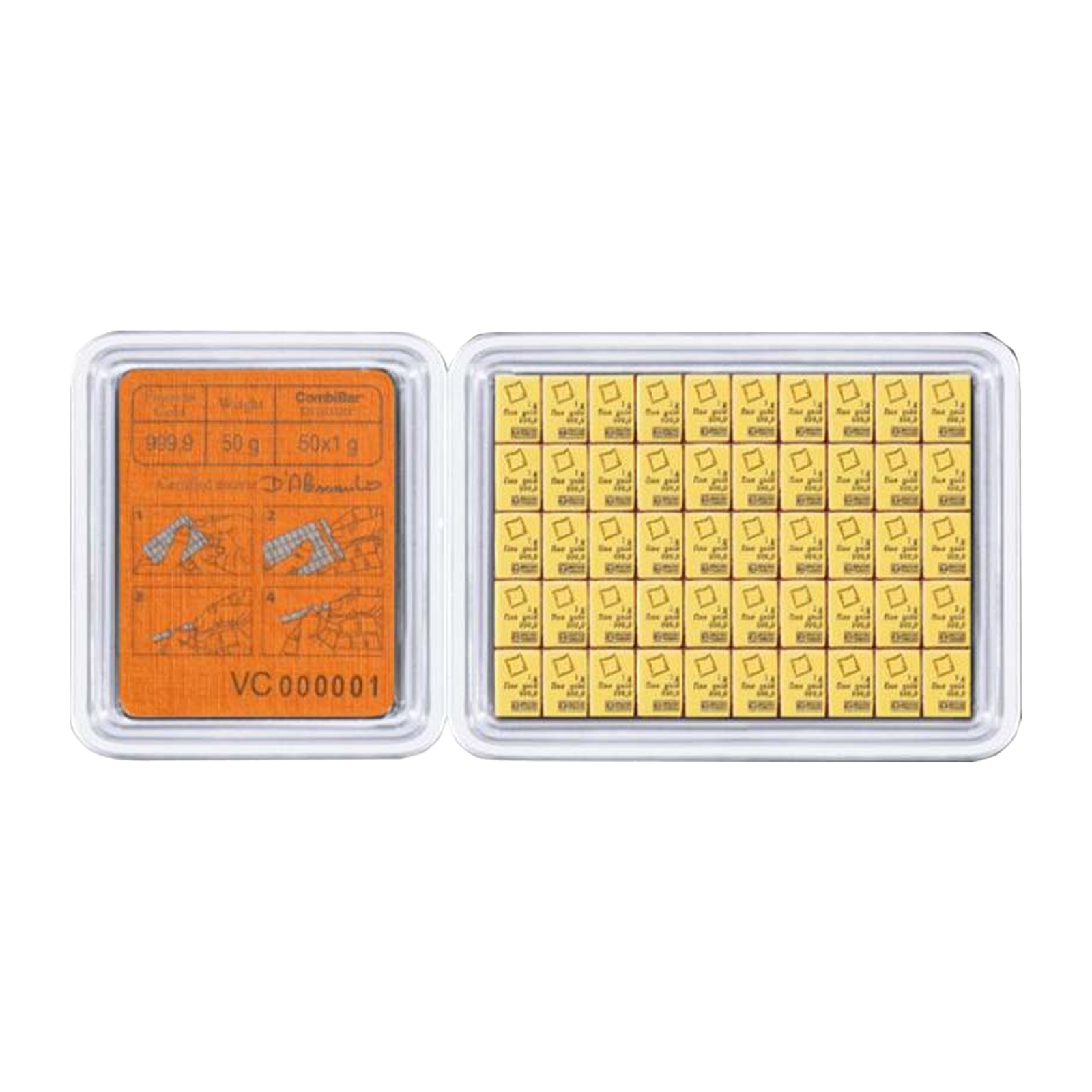 50 x 1g Gold CombiBar™ - Valcambi Suisse (w/ assay), image 1