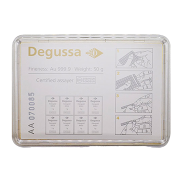 50 x 1 gram Gold Degussa CombiBars, image 1