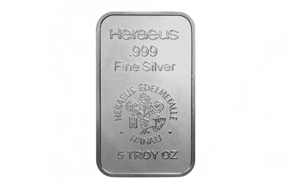 Buy 5 oz Silver Heraeus Bars, image 0