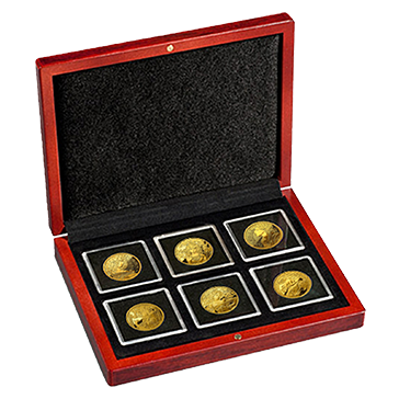 6 x 1 oz Set Silver Gold Plated Proof Mucha Rounds