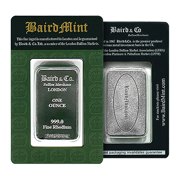 1 oz Rhodium Baird & Co. Bar, image 0