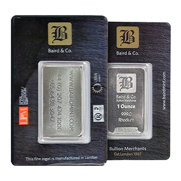 1 oz Rhodium Baird & Co. Bar, image 0