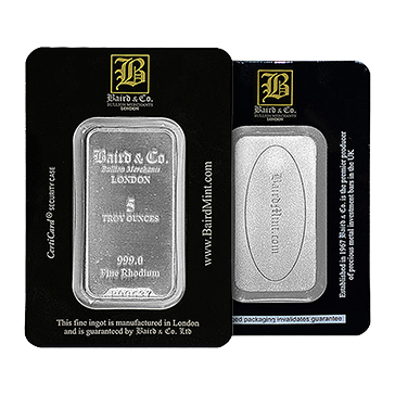 5 oz Rhodium Baird & Co. Bar, image 0