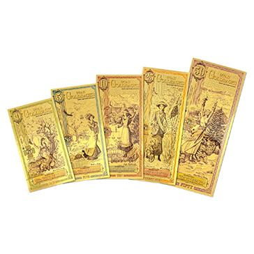 Utah Goldback Gold Notes Full Set 24 K