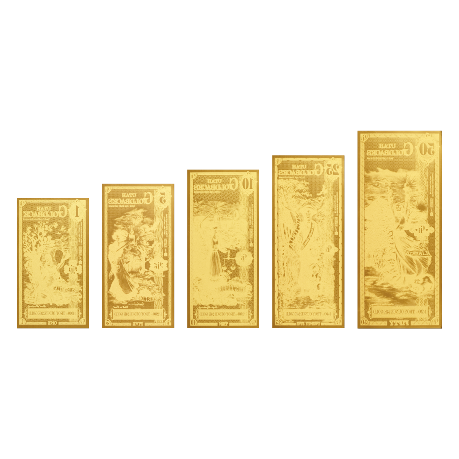 Buy Utah Goldback Gold Notes Full Set 24K, image 1