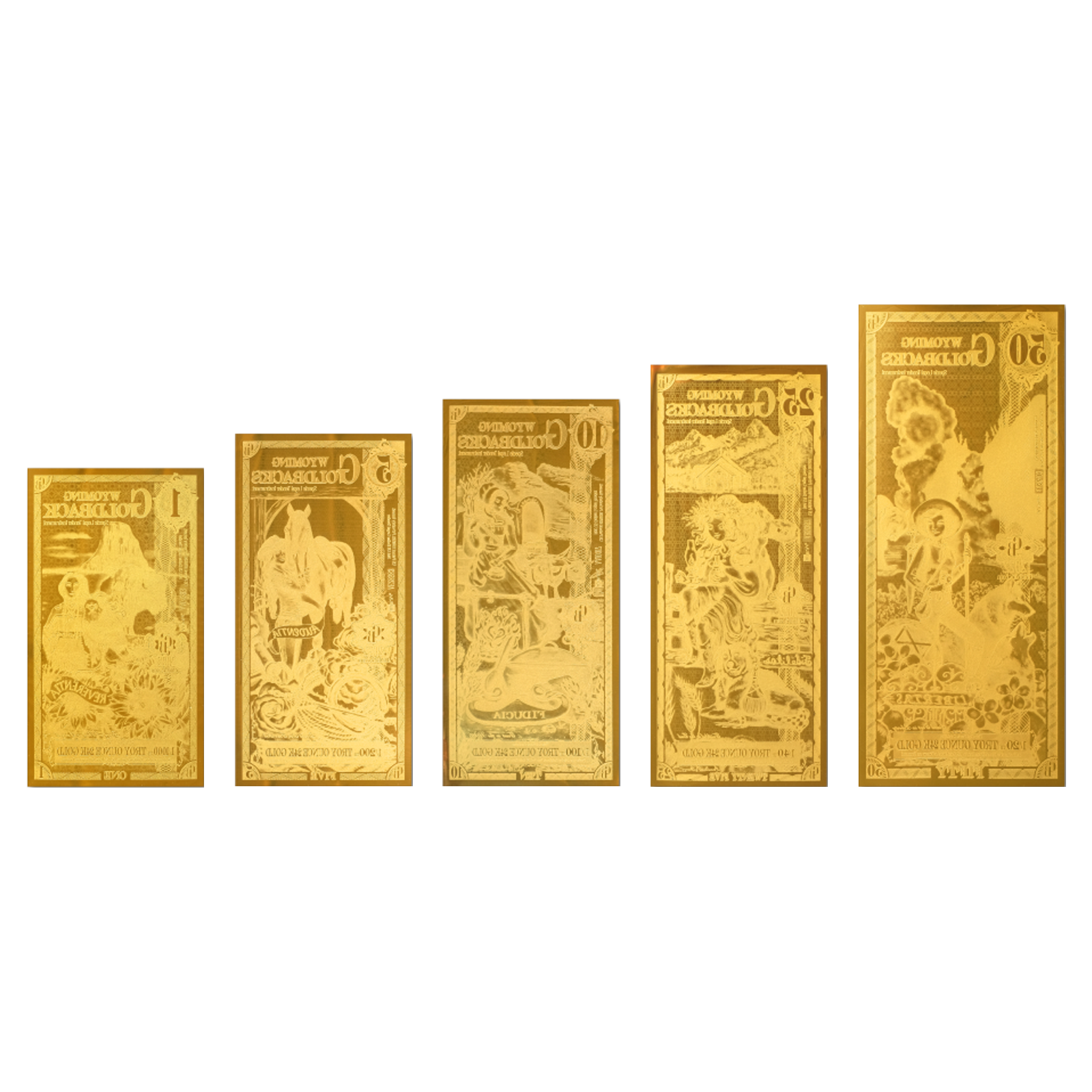Buy Wyoming Goldback Gold Notes Full Set 24k, image 1